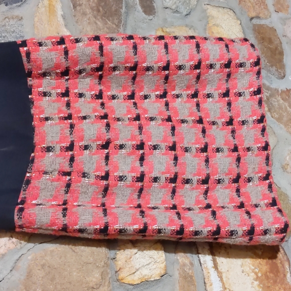 Nell Couture Anthropologie Pink Plaid & Black Tweed Crepe Mixed Media Dr… - Picture 4 of 12